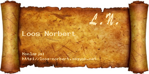 Loos Norbert névjegykártya